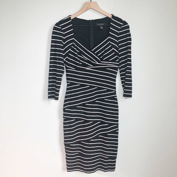 WHBM Slimming Striped Sheath Bodycon Dress Size 2 - Picture 3 of 6
